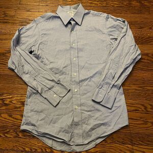 Brooks Brothers Dress Shirt Mens 15/34 Blue Slim Fit Supima Cotton Button Up